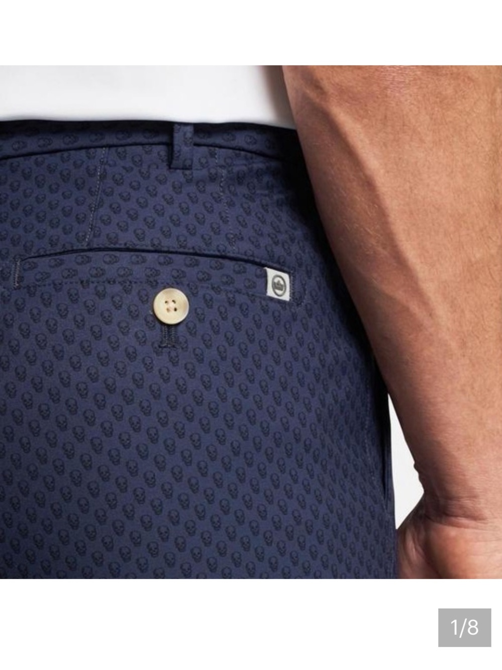 Peter Millar Navy Skull Print Shorts 38W